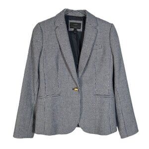 J. Crew Campbell Navy Houndstooth Wool Blend Blazer Size 6